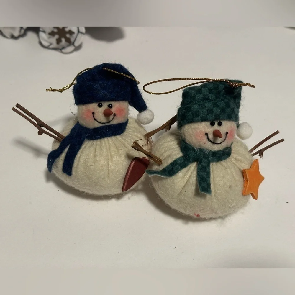 Large Collection of Stuffed Snowman Ornaments